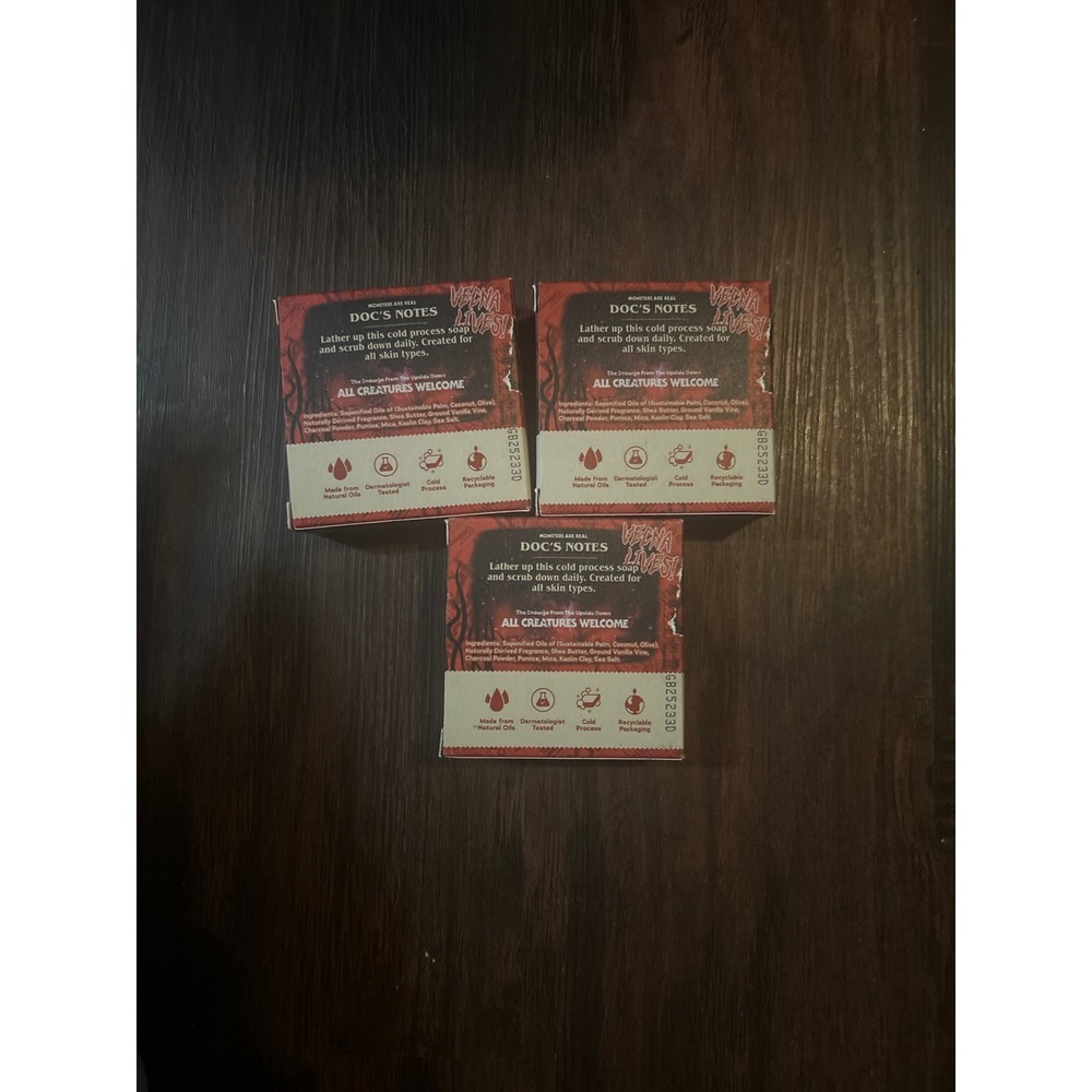 Dr. Squatch Stranger Things Vecna's Curse Men's Natural Soap 5oz 3 Pack Limited - Picture 2 of 2